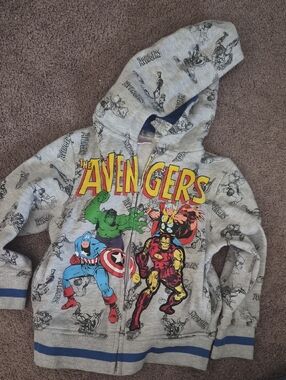 Marvel Avengers Grey Kids Zip-Up Hoodie
